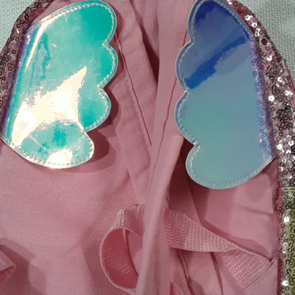 90's Inspired Unicorn Sparkle Sequin Winged‎ Pink Pastel Backpack
